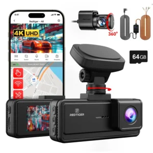 4K Dash Cam IPS Touch Screen Built-in WiFi And GPS