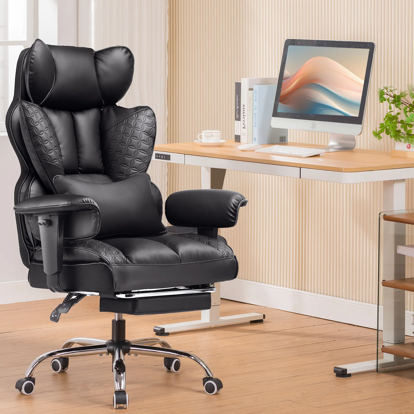 Ergonomic Leather High Back Gaming Chair - Image 1