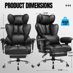Ergonomic Leather High Back Gaming Chair - Thumbnail Image 3