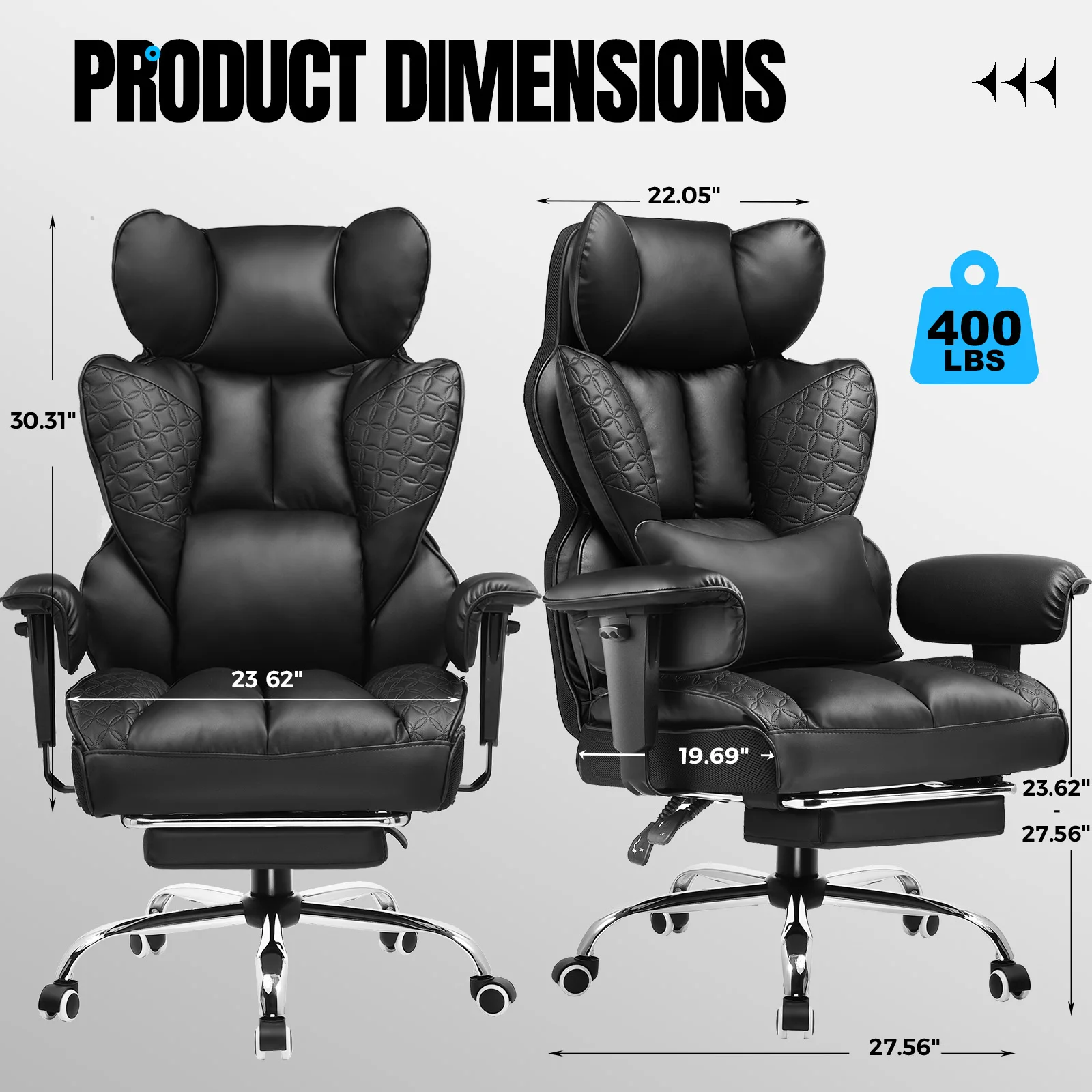 Ergonomic Leather High Back Gaming Chair - Image 3