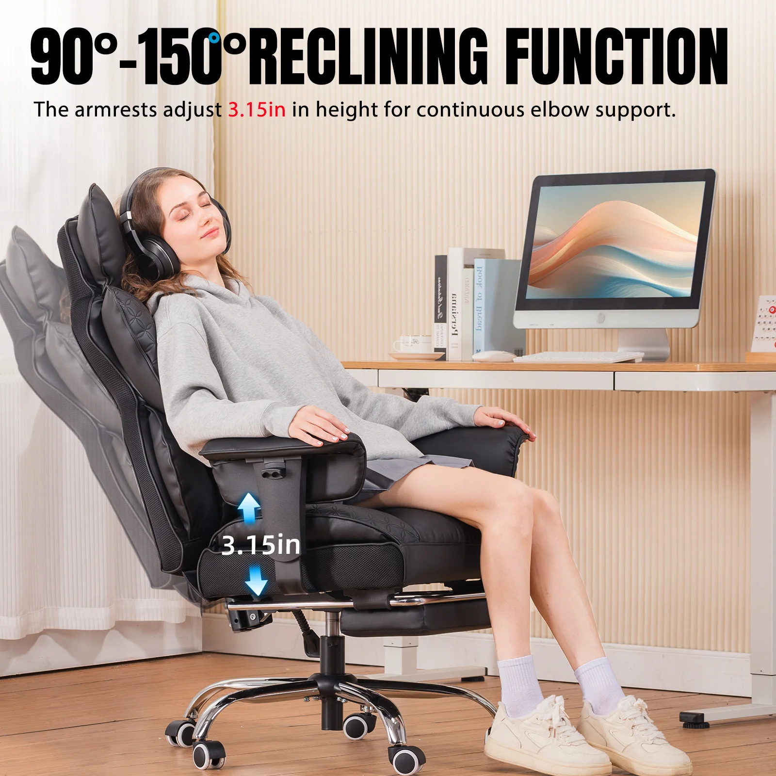Ergonomic Leather High Back Gaming Chair - Image 5