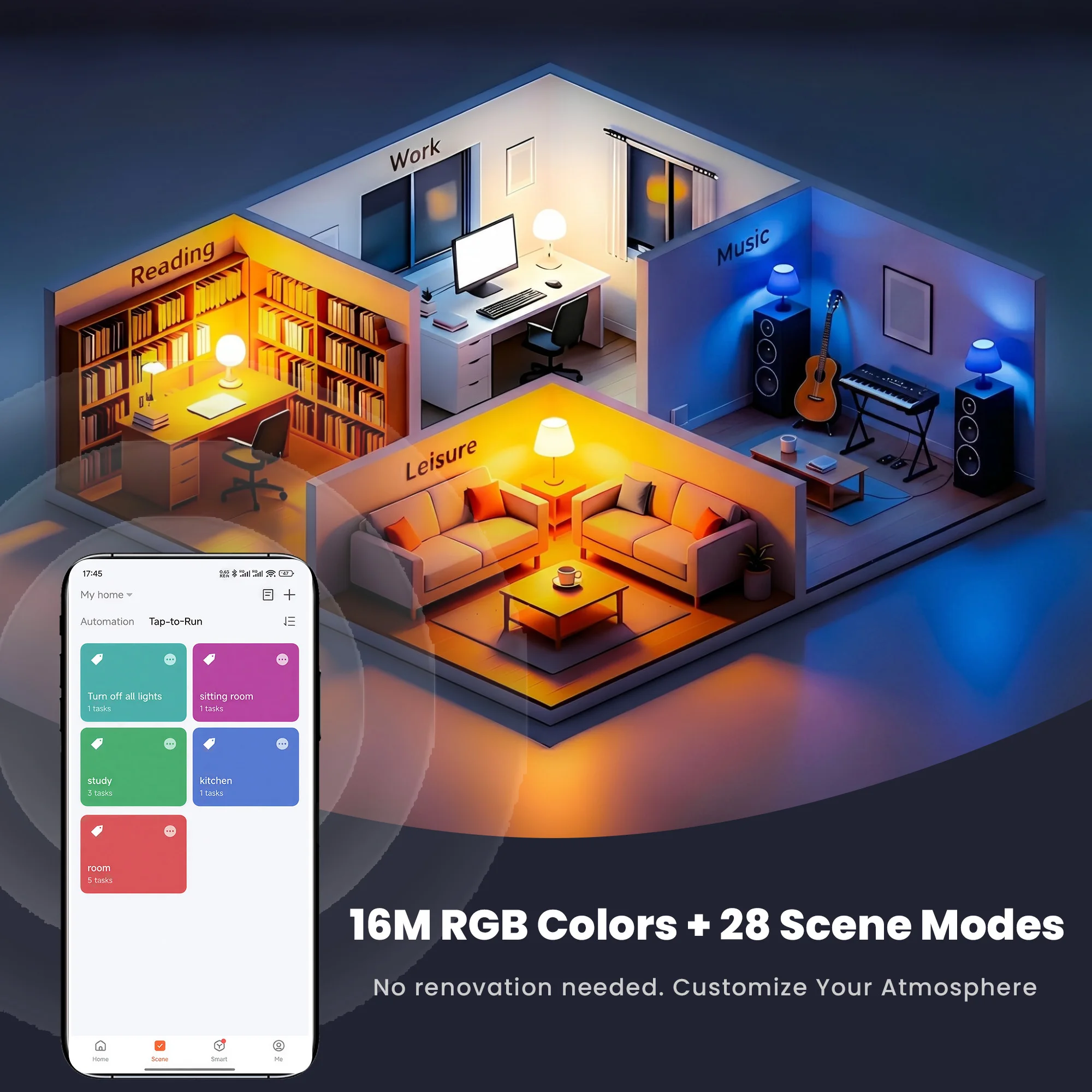 RGB Smart Bulbs, Color Changing Dimmable LED Light - Image 2