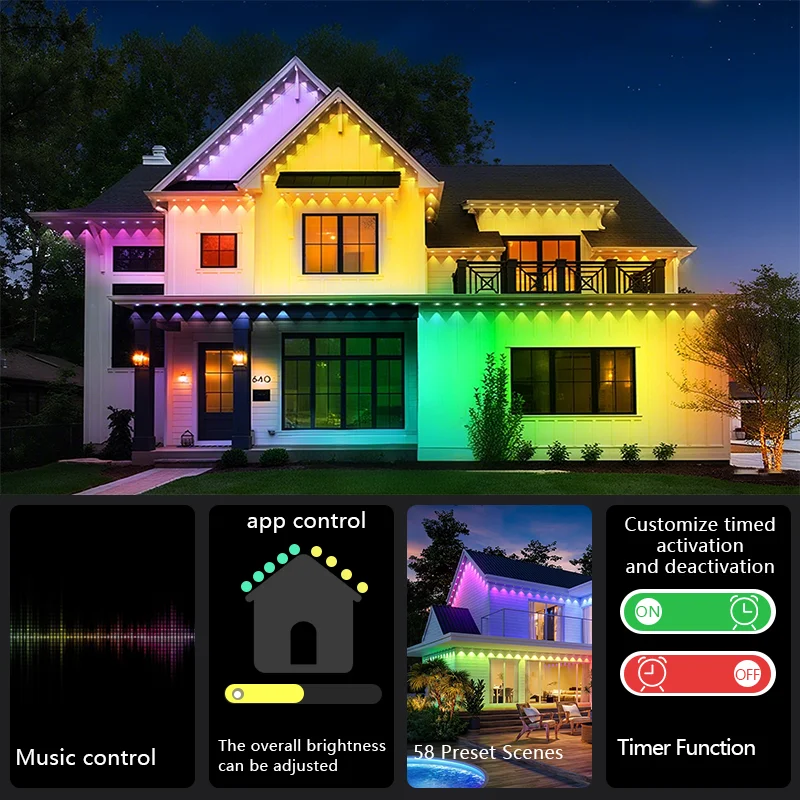 Permanent Smart RGB Outdoor Lights 75 Scene Modes - Image 4