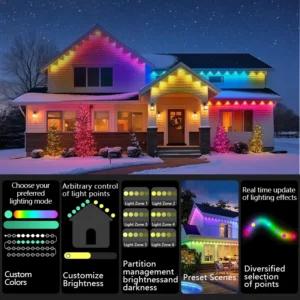Permanent Smart RGB Outdoor Lights 75 Scene Modes - Thumbnail Image 5
