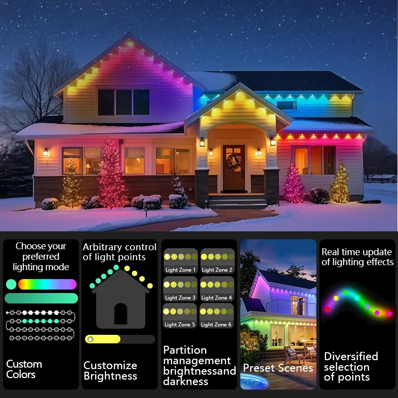 Permanent Smart RGB Outdoor Lights 75 Scene Modes - Image 5