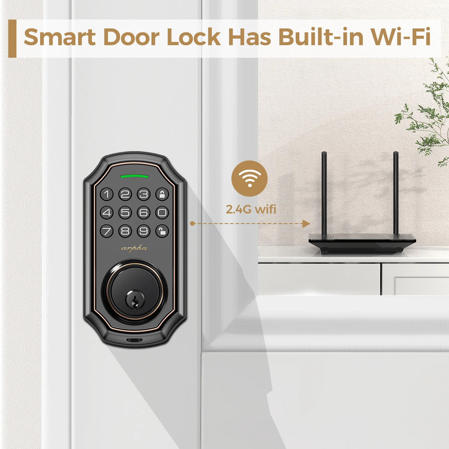 Keyless Entry Electronic Deadbolt WiFi Door Lock - Image 1